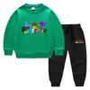 2023 Primavera y otoño nueva ropa infantil transfronteriza suéter para niños pantalones de dibujos animados conjunto de dos piezas bebé algodón traje de manga larga