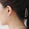 Aretes de Mariposa para Estudiantes, Clips para Orejas de Aguja de Plata S925, Aretes para Mujer sin Perforación, Aretes DIY, Lazo Hecho a Mano