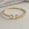 Nuevo Pulsera Romántica de Doble Corazón de Circonita, Diseño de Nicho a la Moda, Exquisito Accesorio Temático de Amor para el Viaje Diario y Uso Versátil