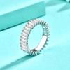 Nuevo Anillo Transfronterizo de Plata Esterlina 925 para Mujer Diamante Cubo de Azúcar Moda Exagerada Europea y Americana Anillo Cerrado Joyería que no se Desvanece