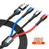 Cable de Carga Rápida Multifuncional Seis en Uno, Cable de Datos para Teléfono Móvil Uno a Tres, Cable de Carga Tipo-C de Tres Cabezas, Cable de Regalo