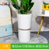 Maceta de cerámica de gran diámetro y alta apariencia con platillo, diseño blanco simple, adecuada para sala de estar, engrosada para plantas verdes