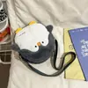 Mochila de Pelúcia para Mulheres, Mochila Fofa de Pinguim Desenho Animado para Estudantes Femininas, Mochila de Animal de Pelúcia Macia e Fofa, Moda Outono e Inverno