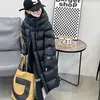 Nova Jaqueta de Penas com Capuz de Comprimento Médio para Crianças, Penugem de Pato Cinza, Estilo Coreano Roupas Infantis, Jaqueta de Algodão para Meninos e Meninas, Mesmo Estilo