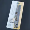 Tesoura de Cabeleireiro Profissional Ouro Preto para Franja, Tesoura Denteada Reta, Tesoura de Cabelo, Ferramenta de Alta Qualidade para Cortar e Desbastar Cabelo