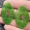 Colgante de jade turquesa bendición delante de los ojos colgante cuarzo roca Jade colgante hueco Verde sol aretes colgante collar colgante