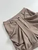 2026 Estilo Europeu Verão Nova Roupa Feminina Cor Sólida Cintura Média Plissado Shorts Casuais Calças Femininas Retro Versátil Fashion