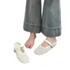 Aumento de Altura Oculto de 5 cm~Nuevo Estilo de Verano Zapatos Mary Jane Versátiles de Tejido Hueco Retro, Pantuflas de Nicho Francés para Mujer