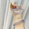 Pulsera de ojo de gato morado hielo de alta calidad, morado hielo claro, pulsera redonda de jade, joyería de estilo chino nuevo, disponible para venta al por mayor