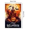 Nuevas Banderas de Jardín de Halloween Transfronterizas, Banderas Colgantes para Decoración de Patio, Banderas de Fantasma para Fotos del Día de Muertos, Decoraciones Personalizables