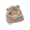 Sombrero de Peluche de Oso, Máscara, Sombrero y Bufanda Todo en Uno Invierno para Mujer Ciclismo a Prueba de Frío Sombrero Cálido Sombrero Pulóver de Otoño e Invierno para Mujer