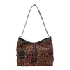 Bolso de mano único con estampado de leopardo para mujer, nueva colección de otoño 2026, estilo retro, gran capacidad, adecuado para ir al trabajo, se puede llevar como bolso de hombro o bolso cruzado