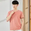 Nueva camiseta de primavera y verano 2021 para hombre, sudadera juvenil, color liso, camiseta básica, cuello redondo, manga corta, camiseta para hombre al por mayor