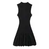 Ropa de Mujer Transfronteriza, Estilo Europeo y Americano, Ajustada, Espalda Descubierta, Sin Mangas, Falda de Capullo de Flor, Estilo Ballet, Vestido Corto Adelgazante, Verano