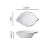 Plato Creativo para Condimentos con Borde Dorado Plato Pequeño para el Hogar Plato de Cerámica para Salsa de Hotel Reposapalillos Plato Multifuncional para Vinagre Plato para Sumergir en Olla Caliente