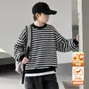 Sudadera de Terciopelo Talla Grande para Niños Otoño/Invierno 2026 Nuevo Estilo Niños Grandes Invierno Espesor Adicional Una Pieza de Terciopelo Rayado para Niños Venta al por Mayor