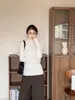 Capa base para mujer para otoño e invierno, se puede usar como capa interior o exterior, con cuello con volantes, nuevo estilo 2026, corte ajustado, elegante, de manga larga, suéter de cuello alto