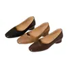 Zapatos de Cuero Suave de Punta Cuadrada y Boca Baja Individuales 2026 Nuevo Estilo Zapatos de Cuero Cuero Suave Primavera y Verano Suela Suave Retro Cómodos Zapatos para Mujer para Madres