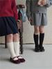 Mm878 Nuevo Otoño Calcetines para Niños Bebé Color Retro Canalé Media Pantorrilla Estilo Princesa Calcetines Holgados Calcetines de Moda