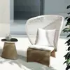 Muebles de Exterior Simple Moderno Multifuncional Imitación Ratán Jardín Patio Balcón Hotel Muebles de Ingeniería Mesa y Silla de Ratán para Balcón