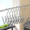 Estante multifuncional de acero inoxidable para secar zapatos para barandillas de balcón, gancho universal de fondo plano para uso doméstico, adecuado para secar sandalias y zapatillas