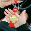 Chaveiro Dourado Ano Novo do Cavalo Pingente de Celular Decoração de Carro Chaveiro de Bolsa Presente com a Mensagem "Fortuna ao Seu Alcance" e "Boa Sorte em Tudo"