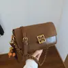 2025 Nuevo Bolso de Axila con Textura de Gamuza Otoño e Invierno Bolso de Hombro de Gamuza Escarchada Bolso Baguette Retro de Nicho