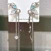 Pendientes colgantes de circonita con lazo de colores para mujer, diseño de nicho, pendientes que combinan con todo, elegantes pendientes de lujo ligeros de alta calidad.