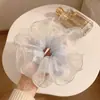 Goma para el pelo de estilo coreano, tamaño extragrande, de intestino de cerdo, estilo casual para niñas, linda cuerda floral para coleta con lazo