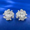 Joyería Mujing 2023 nueva joyería simple triángulo grueso 7*7 diamante artificial diamante blanco aretes Joyería para orejas japonesa y coreana