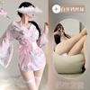 Lingerie Quente Laranja Cardigã Sexy Japonês Conjunto de Três Peças Chiffon Bordado Kimono Uniforme Quente Traje Feminino para Cabelo