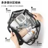 Bolsa de Banho Respirável e Drenante, Necessaire com Armazenamento Multicamadas, Bolsa de Armazenamento de Malha Portátil de Viagem para Banheiro Unissex