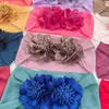 Accesorios para el cabello de bebé de color sólido, Diadema de flor de nailon sin costuras para bebé, Diadema de ala ancha para niños, Lazo