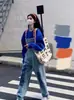 Mono de Peto Vaquero Elegante de Color Contrastante Reductor de Edad para Mujer Otoño e Invierno 2025 Tallas Grandes Diseño para Gorditas Aspecto Adelgazante