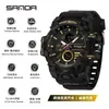 Nuevo Reloj Electrónico Transfronterizo Sanda para Hombre, Deportivo, Resistente al Agua, Luminoso, Doble Pantalla, Multifunción, Modelo Popular