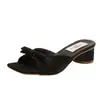 Zapatillas Cuadradas de Moda Estilo Francés con Lazo para Mujer, Nuevo Modelo Verano 2026, Chanclas de Exterior de Tacón Alto para Combinar con Vestidos, Elegantes