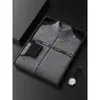 Suéter de Cachemira 100% de Cuello Medio Cardigan para Hombre Suéter con Cremallera Ropa Exterior Engrosada Otoño e Invierno Cachemira Amigable con la Piel Combinación de Colores de Moda