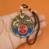 Fábrica de origem dragão de latão com padrão de água do mar pingente de cobre rotativo, trazendo riqueza de todas as direções, design de dragão, ornamento de mão, atacado