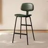 Bancos altos de bar modernos minimalistas com encostos de ferro, bancos altos para uso doméstico, bancos de bar de couro estilo luxo leve