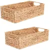 Cesta de Almacenamiento Rectangular de Jacinto de Agua Transfronteriza Caja de Almacenamiento para Botellas de Condimentos de Cocina Cesta de Almacenamiento para Papel Higiénico y Aromaterapia