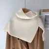 Chal de punto de cuello alto con abertura de moda para mujer, estilo coreano Otoño Invierno, bufanda de punto versátil, calentador de cuello de lana cálido a prueba de frío, jersey