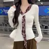 Nuevo Suéter de Punto de Manga Larga Elegante y Moderno Estilo Coreano Otoño e Invierno 2026, Cuello en V, Ajustado a la Cintura, con Cinta Única, Rejuvenecedor, para Mujer