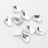 Costura Manual DIY Pedraria Irregular Acrílica com Fundo Plano Conjunto de Pedrarias para Vestido de Noiva Feito à Mão com Furo