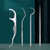 Palillos de Acero Inoxidable 304 para Uso Portátil, Porta Palillos de Metal, Caja de Palillos, Gancho para Espacios Interdentales, Aguja Gancho para Dientes