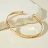 Moda Retro Europea y Americana Joyería Transfronteriza Pulseras Apilables Geométricas Simples Pulsera Abierta Redonda Dorada Pulido Conjunto