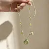 Collar de Manzana Verde Dopamina de Verano para Mujer, Estilo Y2K de Lujo Ligero de Nicho, Cadena para Clavícula con Colgante de Fruta