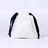Bolsa de almacenamiento de joyería, bolsa pequeña de algodón, bolsa de regalo con cordón, bolsa de cosméticos, impresión de logotipo, al por mayor en stock