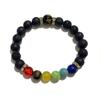 Nueva pulsera hecha a mano con cuentas de ojo de tigre natural para hombre y mujer, pulsera colorida de piedra volcánica natural, pulsera transfronteriza europea y americana