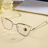 Gafas Metálicas Anti-Luz Azul 2026 Moda Casual Ojo de Gato Parte Superior Plana Estilo Europeo y Americano Se Pueden Montar Lentes para Miopía