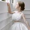 Vestido de Flores Transfronterizo de Amazon para Niños Vestido de Princesa para Cumpleaños Vestido de Dos Piezas de Estilo Occidental de Alta Gama para Niñas Actuación